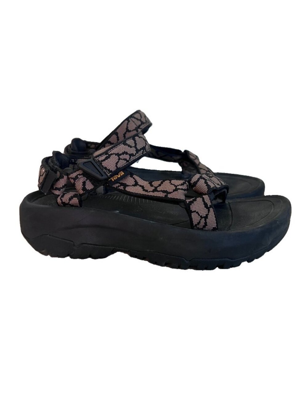 Teva Hurricane XLT2 Ampsole Platform Sandals Gray Black Crackle Print Women 8